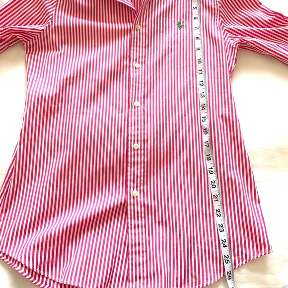 NWT RALPH LAUREN CUSTOM FIT PINK/WHITE POLO -8 - Picture 7 of 8